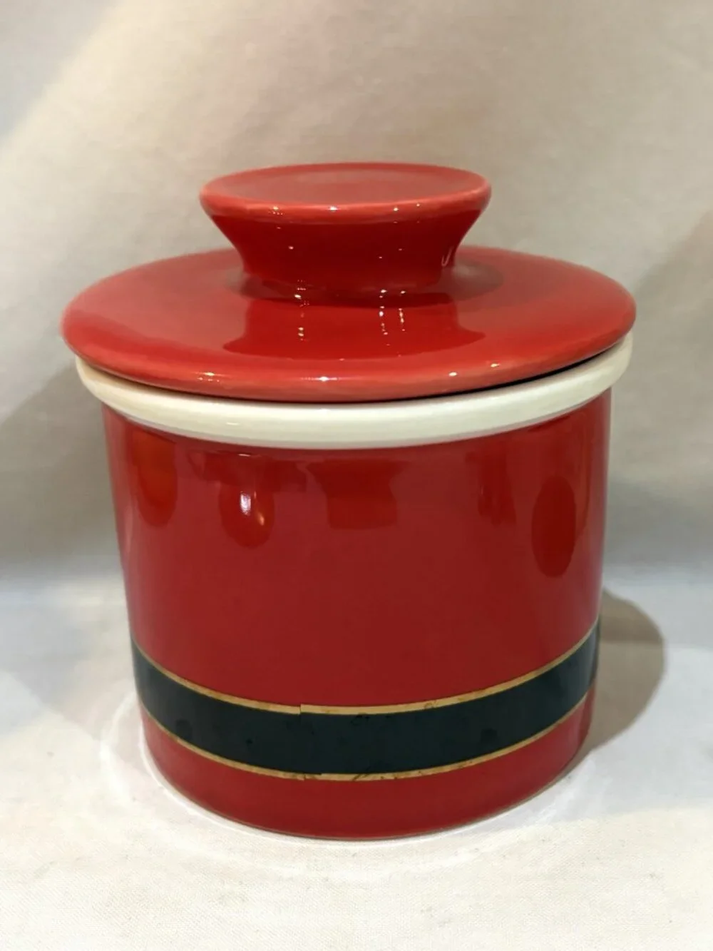 Christmas Santa Ceramic Butter Bell Crock Keeper by Sweese